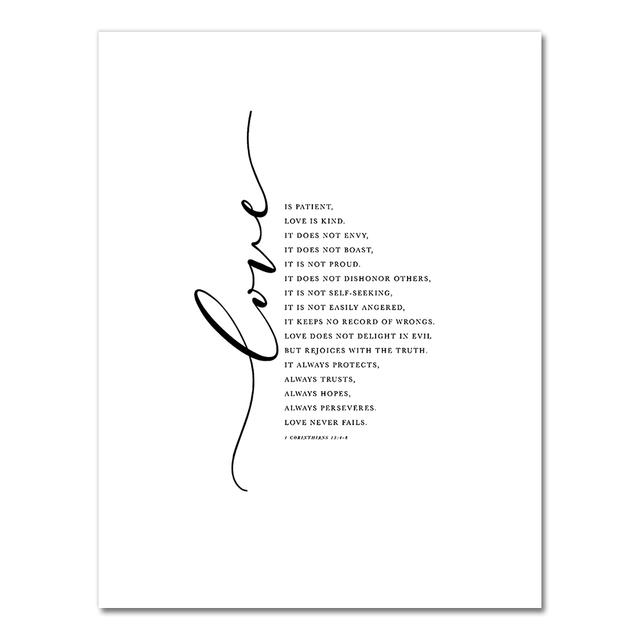 Scripture Christ Christian Bible Verse Quote Black White Posters and Prints Wall Pictures Wall Art Canvas Painting Home Decor