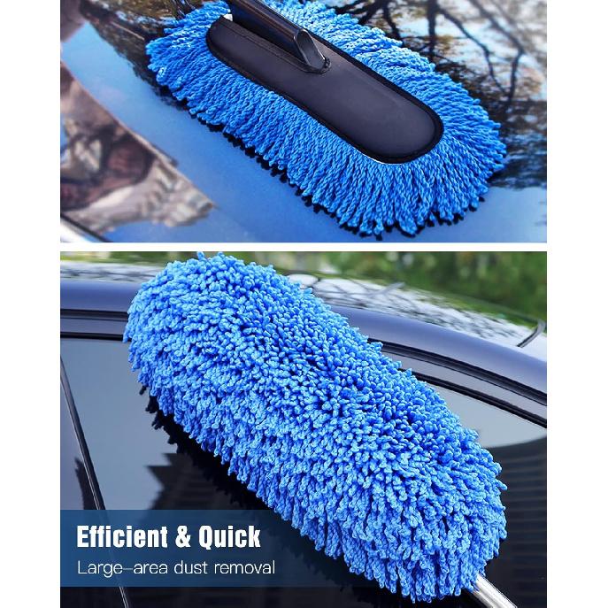 Car Duster, Extendable Long Handle Microfiber Car Duster Exterior Scratch Free Car Cleaning Tool, Car Dust Brush for Truck, SUV, RV, Motorcycle and