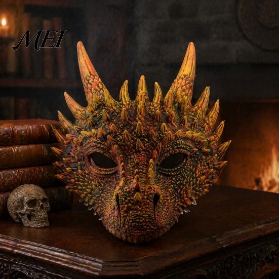 Breathable Cosplay Props for Adults Dragon Masque Adults, Halloween 3D Detailed Comic Exhibition Headgear Full Face Festival, Carnival Masquerade
