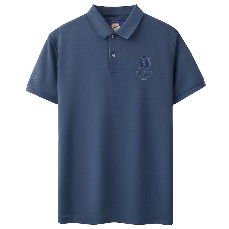 Herren 220g Kurzarm-Poloshirt: Sommer Umlegekragen mit Stickerei, Leichte Businesskleidung, Hochwertige Qualität