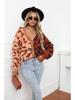 European & American Leopard Print Knitted Cardigan: Autumn/Winter, Mid-Length, Round Neck, Single-Breasted, Streetwear Style, Plus Size Sweater