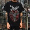 Maglietta Banda Black Metal Mayhem Uomo Casual Cotone Vintage Moda Girocollo Corta Unisex Comoda