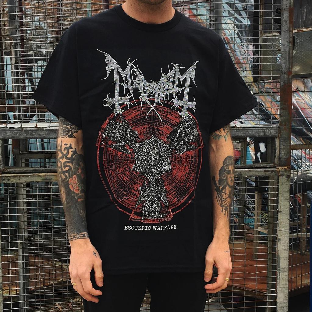 Maglietta Banda Black Metal Mayhem Uomo Casual Cotone Vintage Moda Girocollo Corta Unisex Comoda