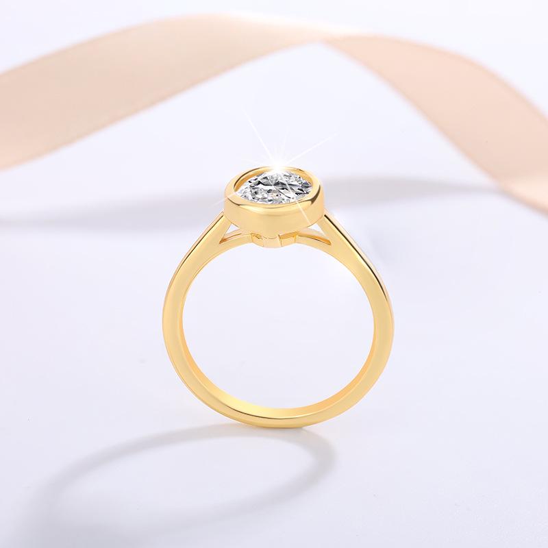 S925 Sterling Silver Moissanite Ring for Women, Irregular Egg Shape, High-End Design