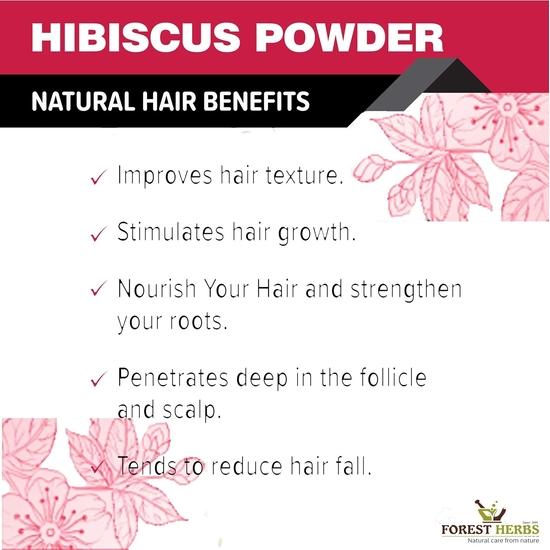 The Forest Herbs Natural Care From Nature Pure Hibiscus Flower Powder 200g (Pack Of 1) | Ideal for Hair pack, Face pack, Eating, and Hibiscus tea