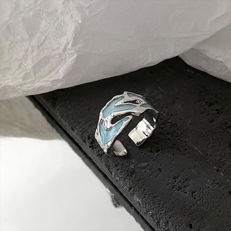 Fashion Personality Texture Stacked Wearing Ring Women'S Trend Cool Hip Hop Index Finger Ring Niche Premium Ring