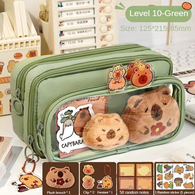 Multi-layer, Large-capacity Pencil Case [10 Layers, Detachable] with Accessories Included.