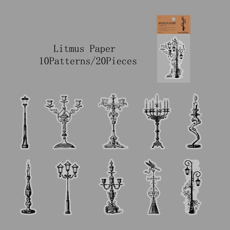 

10 шт./пакет Ретро лакмусовий набір наклейок для DIY Scrapbook Art Collage Book Creative Sticker LXY