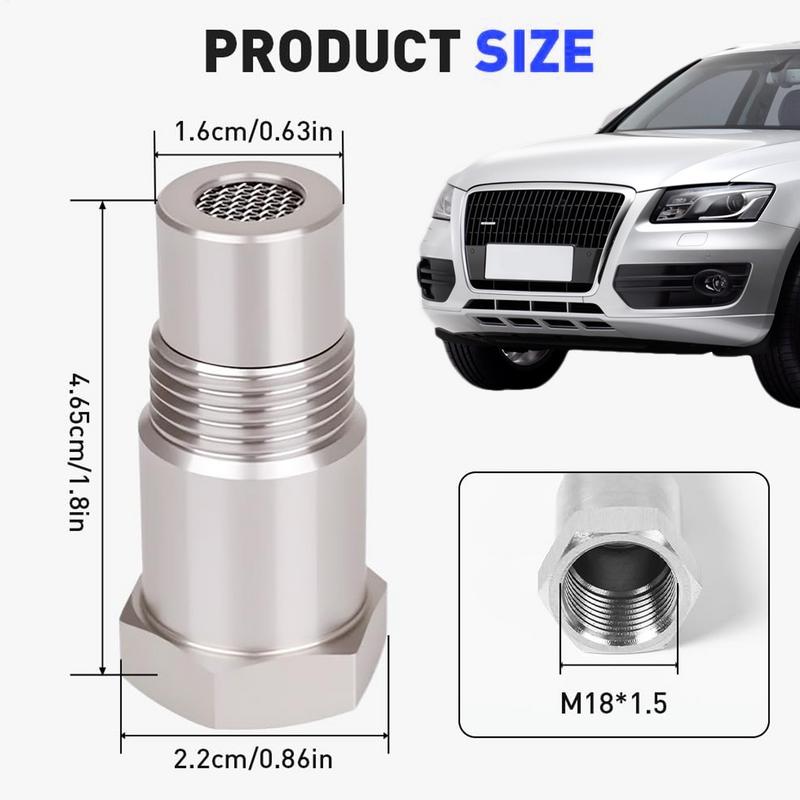 O2 Sensor Spacer Adapter 2 Pieces Stainless Steel O2 Sensor Plug Automotive Replacement Connector For Engine Bypass Drain Spark