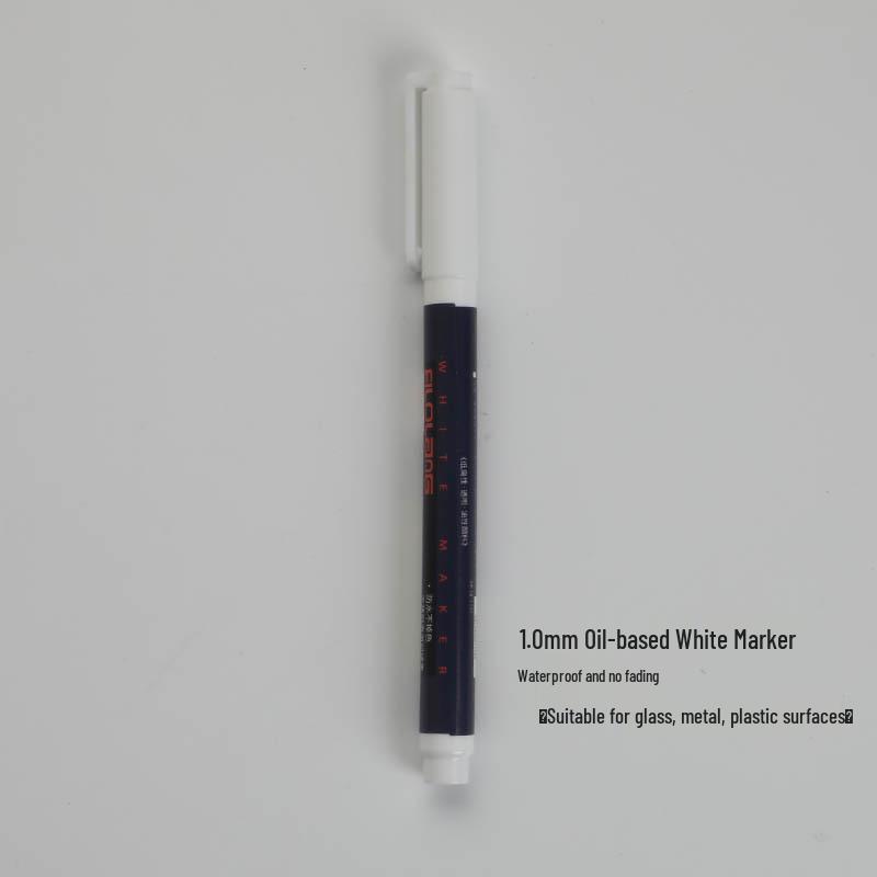 Filolang MK-58 White Waterproof Oil-Based Glass Marker Pen, 1.0mm Line