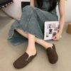 Retro buckle bag head half drag women wear spring new soft bottom lazy soft bottom flat bottom slippers women