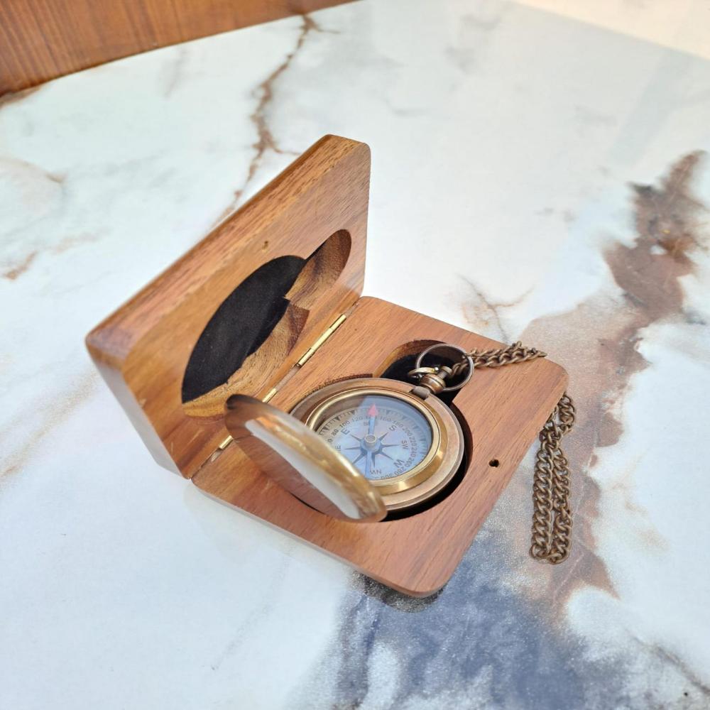 Personalized Brass Sundial Compass – Handmade Nautical Gift