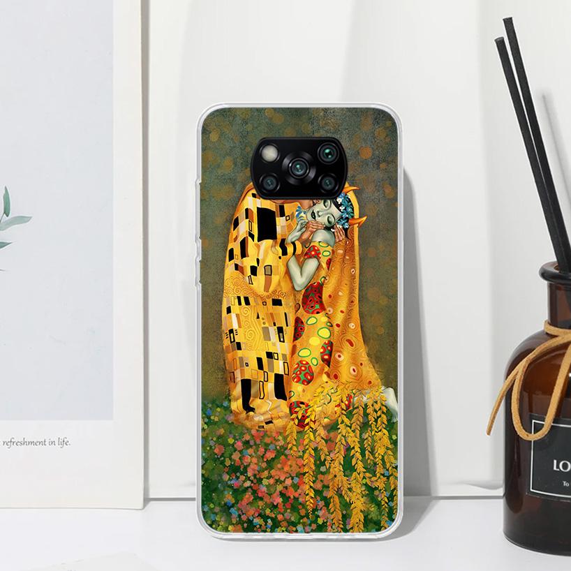 Kiss by Gustav Klimt Desig Phone Case For Xiaomi Poco X7 X6 X5 M7 M8 Pro F7 Ultra Redmi 15C 15 13C 13 12C 12 10 10C 10A Art Fund