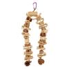 Parrot Chewing Toy Beak Grinding Safe Log Nut Pine Cone Corn Leaf Hanging Bird Cage Toys for Medium