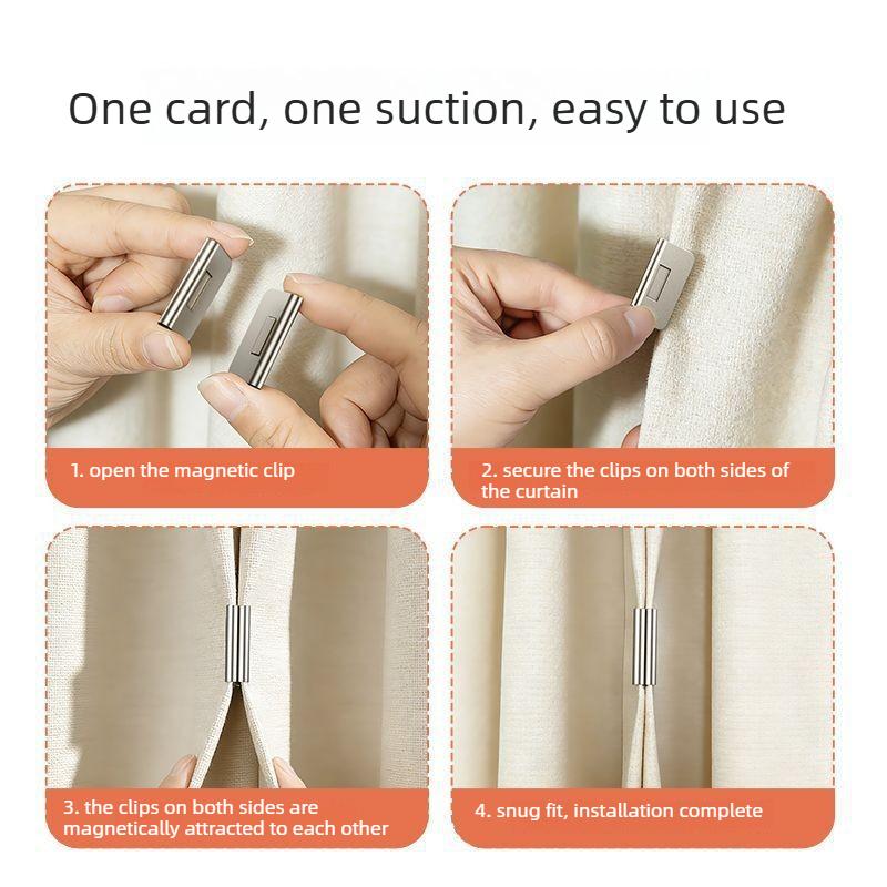 Magnetic Drapery Clips for Lightproofing Window, Enhance Privacy in Home Offices, Reusable and Non-Damaging to Fabric