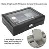Secure Leather Watch Box Glass Window Key Lock Jewelry Box 8 Slots Gray Flannel Watch Case Personal Use