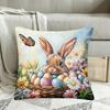 PC Easter Bunny Floral Pillow Covers Decorative Sofa Cushion Cover Home Decoration D Printing