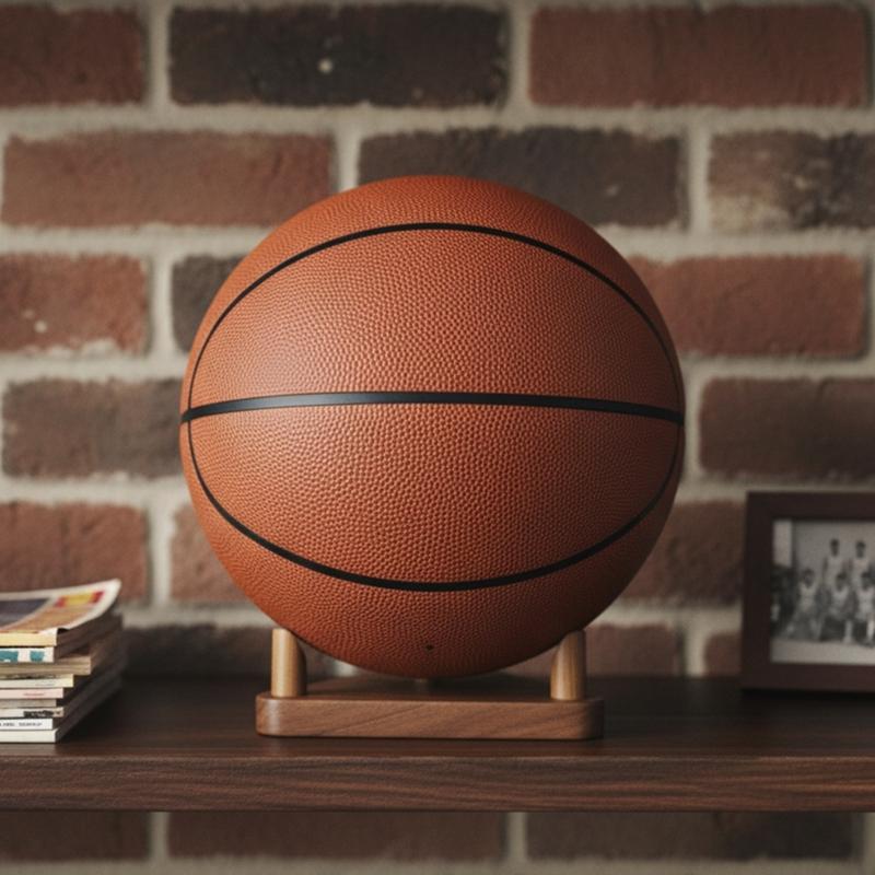 2 Pieces Wooden Sports Equipment Holder Basketball Display Rack For Athletic Memorabilia Display And Home Decoration