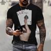 Summer casual 3D Poker A-pattern Retro Printed Men's T-shirts Short sleeves