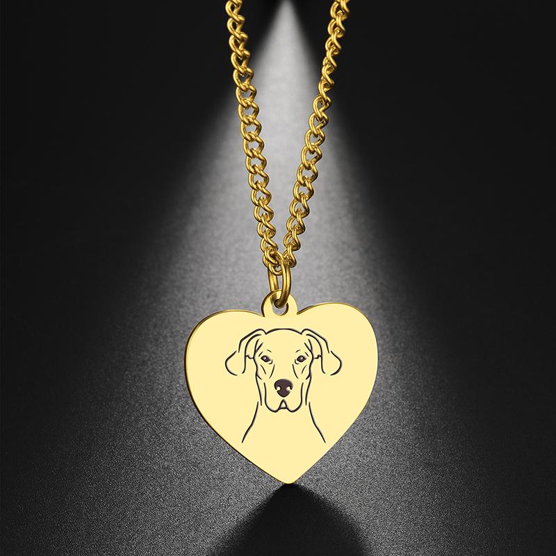 Dreamtimes Cute Pets Dogs Animal Lovely Spotted Dog Heart Pendant Handmade Bulldog Necklace For Women Men Jewelry Accessories