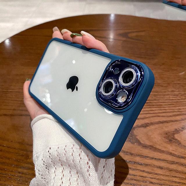 Husă transparentă cu sclipici de lux diamant pentru Iphone 14 13 12 11 Pro Max Plus Protecție lentile Huse de protecție antișoc