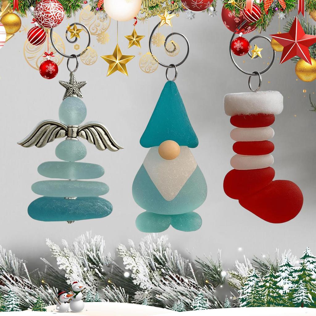 Ocean Theme Christmas Ornaments Acrylic 3D Acrylic Seaside Pendant Christmas Tree Sea Ornaments Handmade Decorations