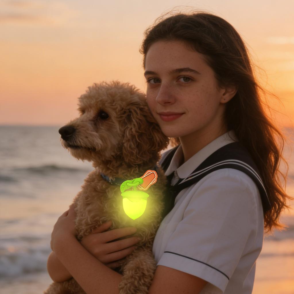 Wiederaufladbarer LED-Leuchtanhänger für Haustiere - Hunde-Nachtsicherheitslicht zum Spazierengehen, -Verloren, Universelle Passform