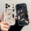 Full screen Cute Cat Matte Silicone Phone Case For iPhone 17 Pro Max 16 15 14 13 12 11 Pro XR 7 8 Plus 16E TPU Shockproof Cover