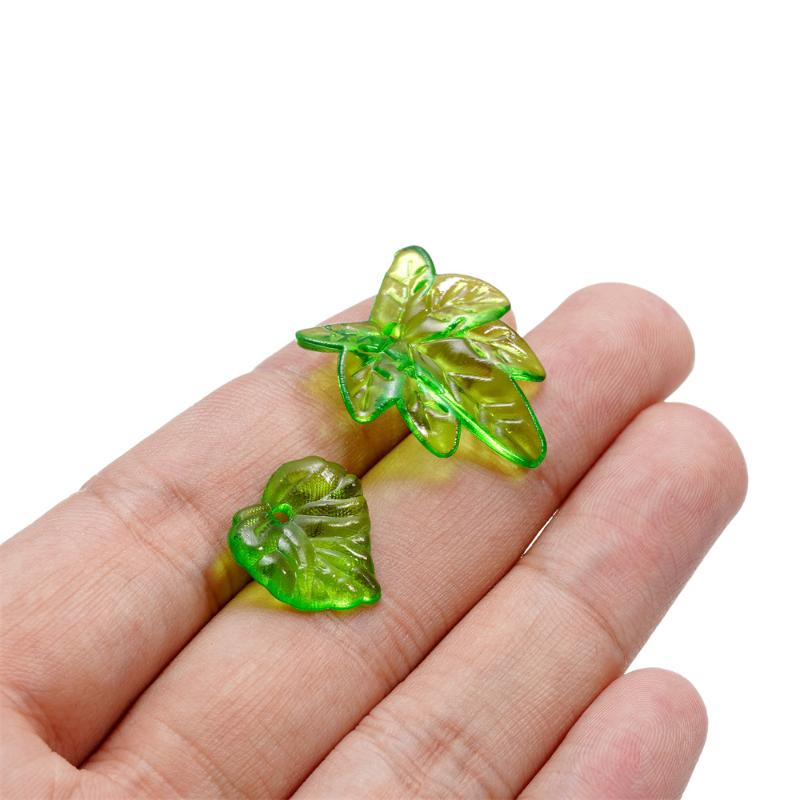 10-100Pcs Green Acrylic Leaf Charms Leaves Beads Pendants For Diy Necklace Bracelet Earrings Jewelry Making Handmade Crafts