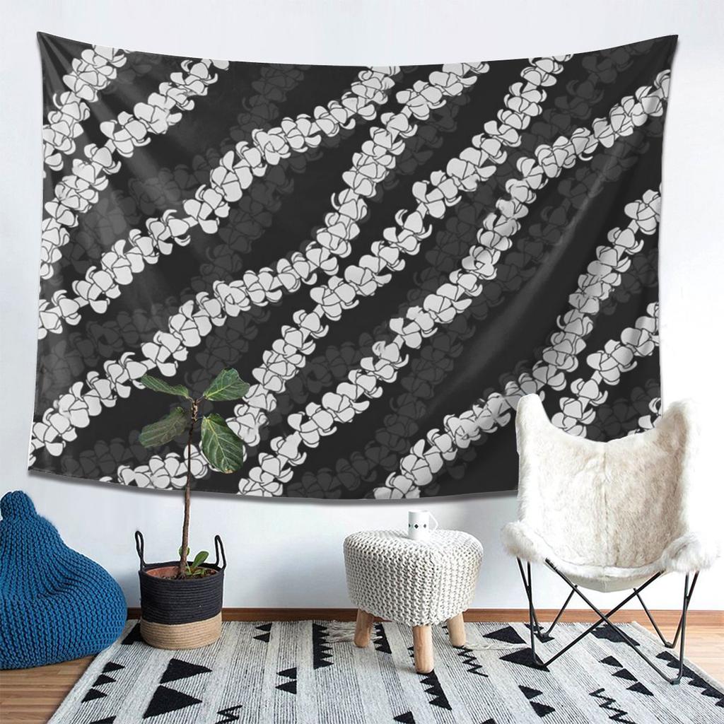 Puakenikeni Single Leis On Turquoise Tapestry Decoration Art Aesthetic Tapestries for Living Room Home Wall Cloth Wall Hanging