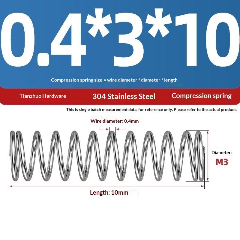 Spring Steel Pressure Return Spring Assortment 0.3/0.4mm Wire Dia 5-20mm Length for Hobbyist Craft Making Projects