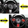 Red Carbon Fiber Steering Button Wheel Button Trim for Mazda-MX-5 2009-14