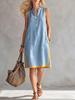 2026 European Summer Women's V-neck Sleeveless Casual Cotton Linen Dress
