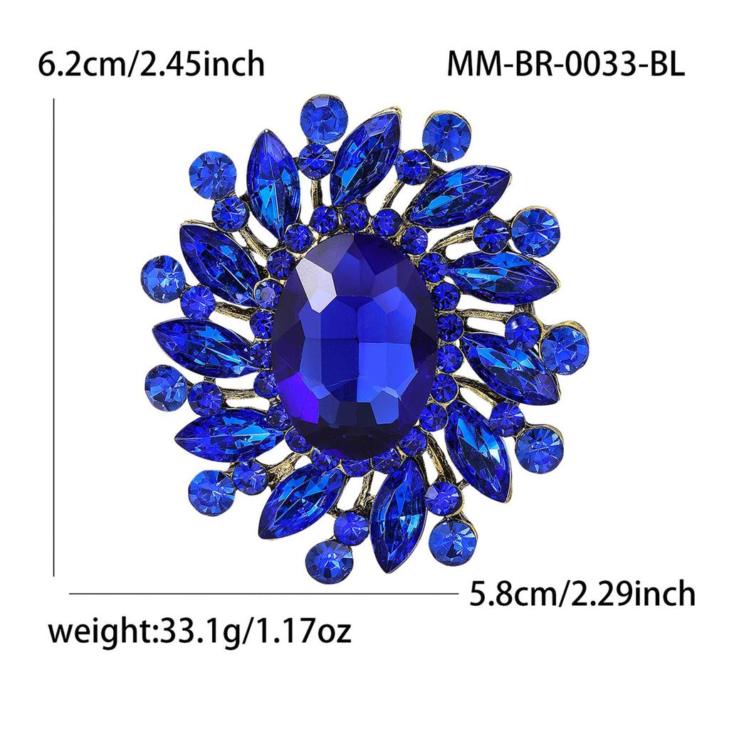 Chic Retro Alloy Rhinestone Glass Brooch for Women