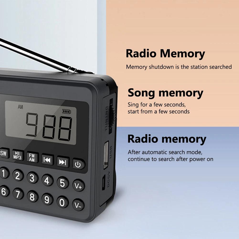 FM/AM/SW Radio Receiver Dual Antenna Full Band Radio Receiver Speaker LED Digital Display 2.1 Channel Support USB Stick/TF Card