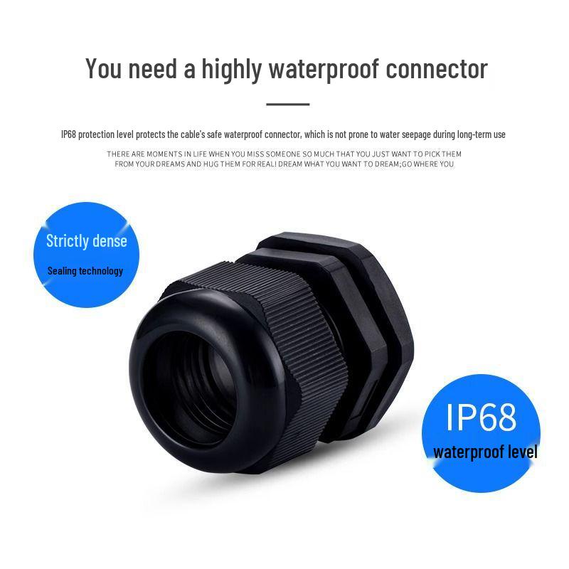 Nylon Waterproof Male Thread Cable Gland Connector