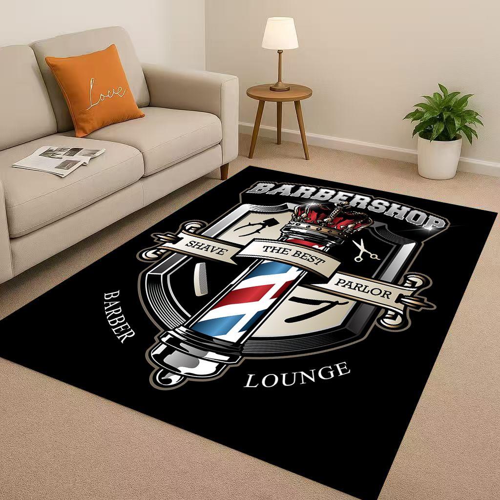 2026 New Retro Barber Shop Symbol Sign Living Room Non Slip Area Rug Carpet for Bedroom Playroom Sofa,Home Decor Doormat Gift