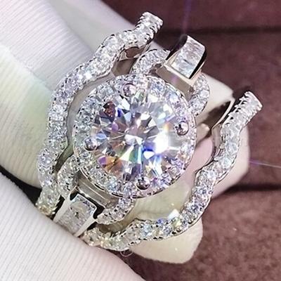 Anello di Lusso Anello da Donna Anello Vintage Rotondo da Donna