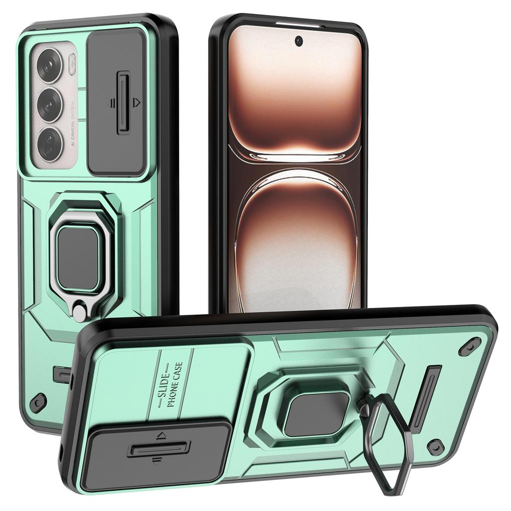 For Oppo Reno12 5G (Global) Case Kickstand PC+TPU Phone Shell with Lens Cover