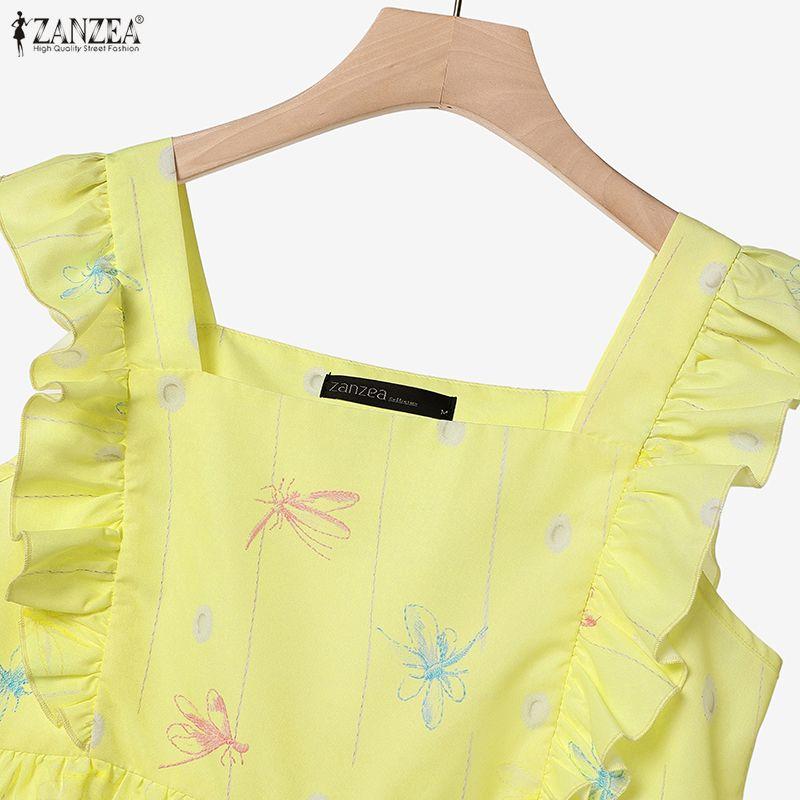 ZANZEA Women Sleeveless Tank Tops and Long Skirts Casual Two Piece Suit Sets