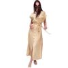 2025 Summer Women's Slimming Lace-Up Button Dress: European & American Casual Fashion
