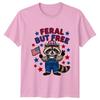 Feral But Free TShirt Patriotic Raccoon Wildlife 4th July Gift For Him And Her