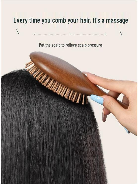 Golden Sandalwood Meridian Massage Air Cushion Comb Gift Box