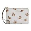 Corner Zip 16 Logo Print Coated Canvas Clutch Mini Women Clutch Chalk CBP23-IMCAH