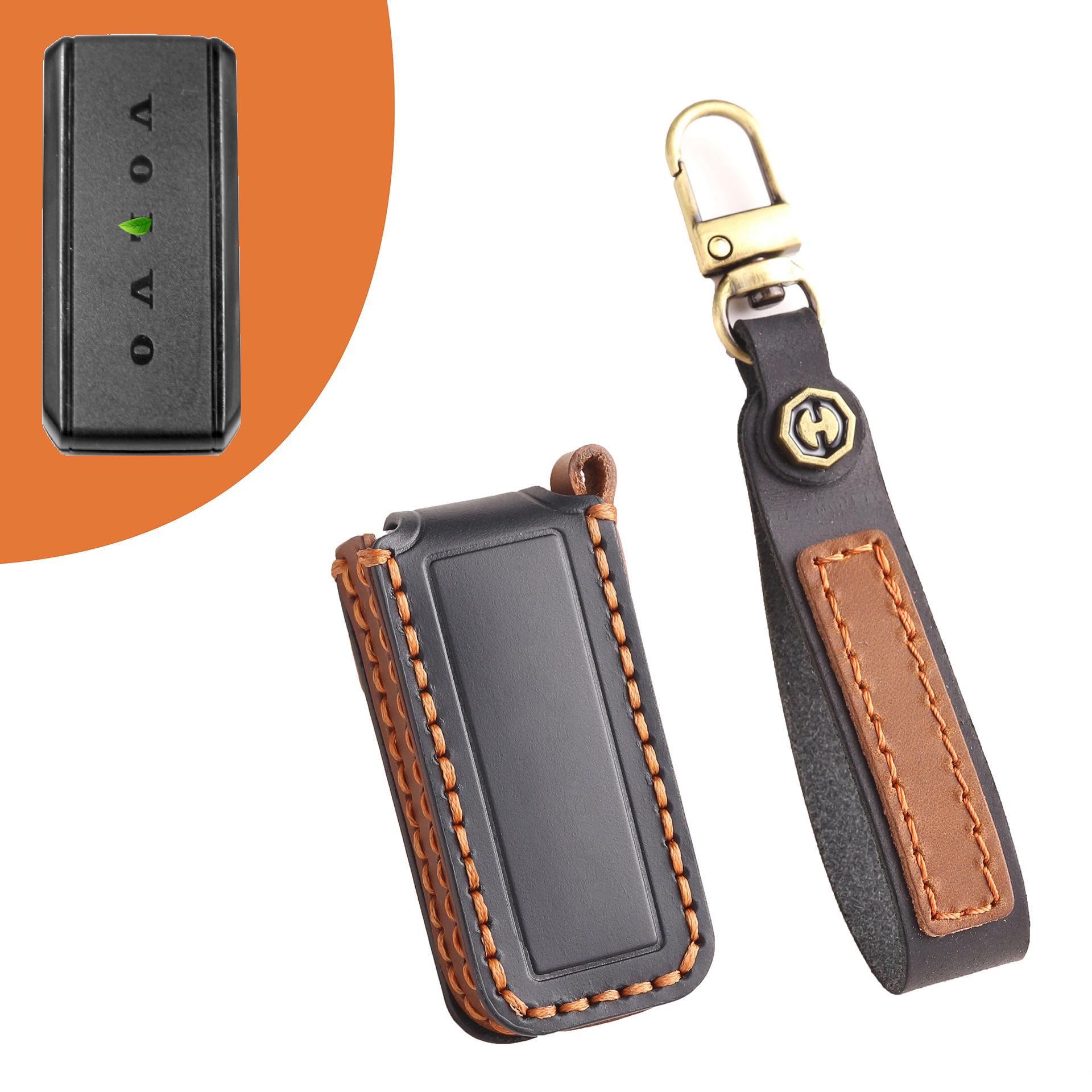 

Подходит для комплекта малых ключей Volvo xc60 s90xc90v90v60xc40, кожаный чехол для ключей высокого класса чёрный