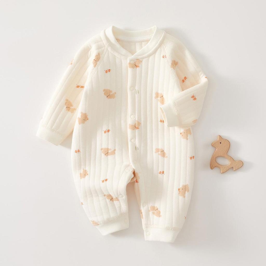 Gesteppter Baby-Overall: Warmer Winter-Strampler & Dicke Luftbaumwoll-Pyjamas