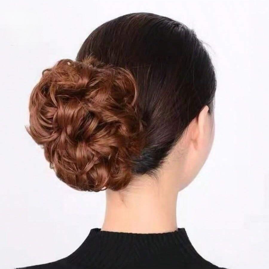 

Chinese-style hair extensions clips, double ponytail bow braids, twisted braid headband artificial hair accessories светло-коричневого
