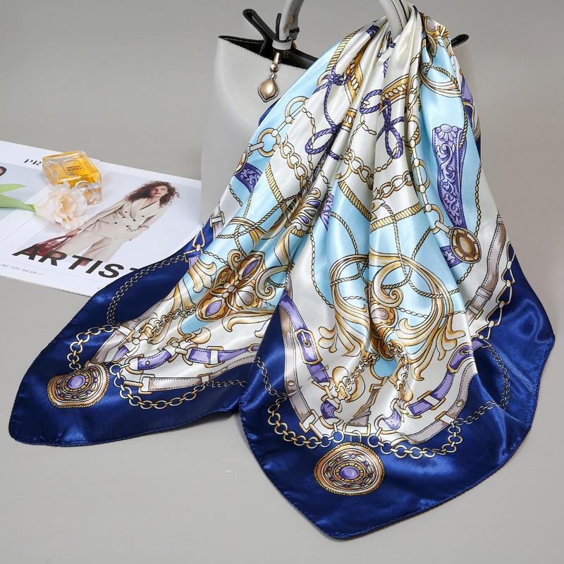 90 Square Scarves, Silk Scarves, Women's New Spring and Summer High-end Sense Versatile, Thin Scarves, Shawls Outside