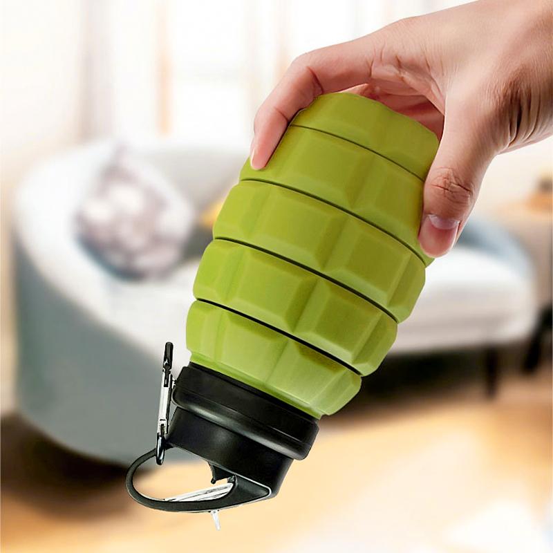 Retractable Foldable Water Bottle High Temperature Resistant Food Grade Silicone Camouflage Biking Hiking Athletic Water Bottle