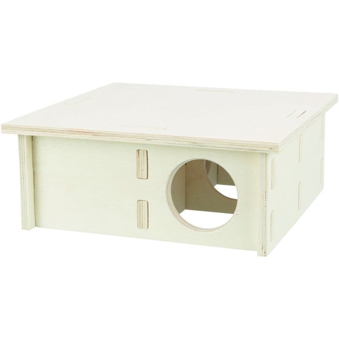 Maison emboitable - TRIXIE - 4 chambres - 25 x 10 x 25 cm - Pour souris et hamsters - Bois naturel